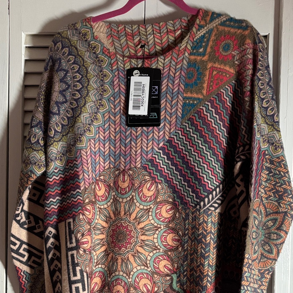 Nwt Colorful Patterned Sweater - image 2